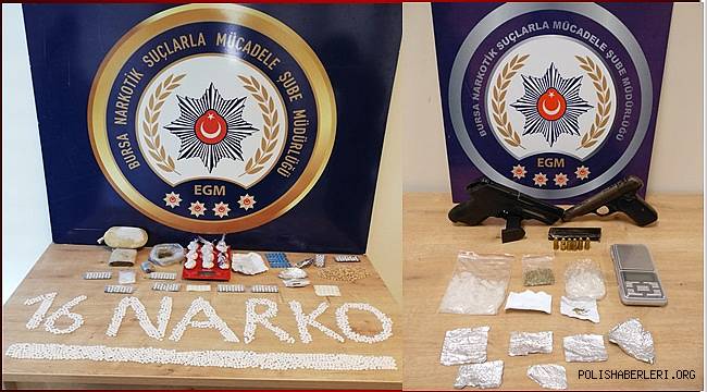Bursa Narkotik Suçlarla Mücadele Şube Müdürlüğümüzce düzenlenen operasyonlarda 4 şahıs yakalandı