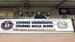 Polis Eşlerinden Afişli Kutlama  