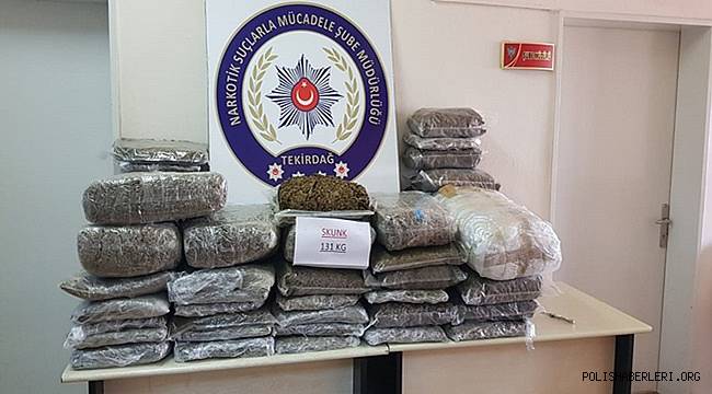 T ekirdağ Emniyetinden Uyuşturucuya Geçit Yok