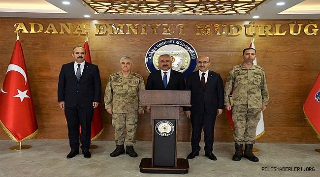 İçişleri Bakan Yardımcımız Sayın Mehmet Ersoy ve Jandarma Genel Komutanı Sayın Orgeneral Arif Çetin Adana İl Emniyet Müdürlüğünü Ziyaret Etti 