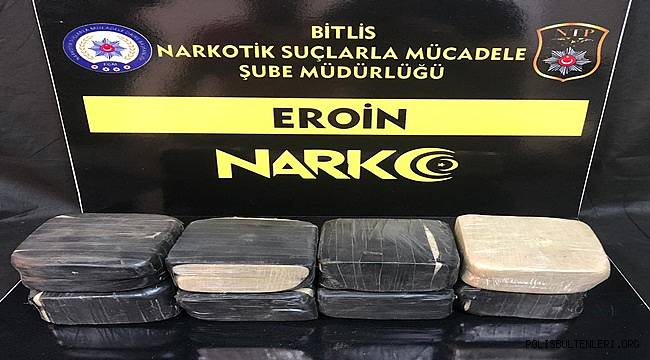 Bitlis'te 4 kilo 127 Gram Uyuşturucu Eroin Maddesi Ele Geçirildi