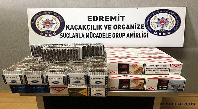 Balıkesir Edremit Kom Grup Amirliği görevlilerince Kaçak Tütün Ele Geçirildi