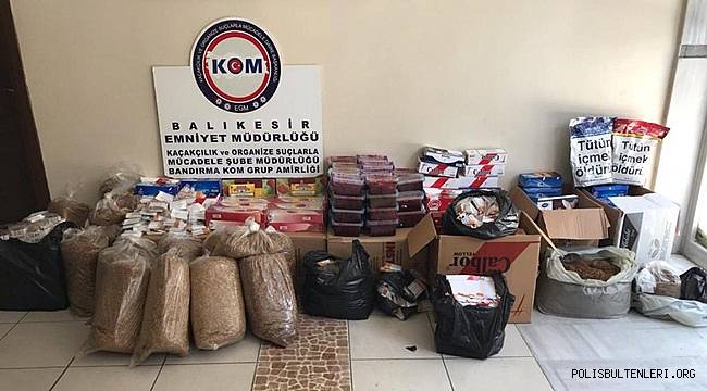 BANDIRMA'DA KAÇAK TÜTÜN OPERASYONU 