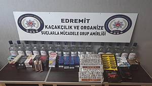 EDREMİT'TE SAHTE İÇKİ VE SİGARA OPERASYONU 