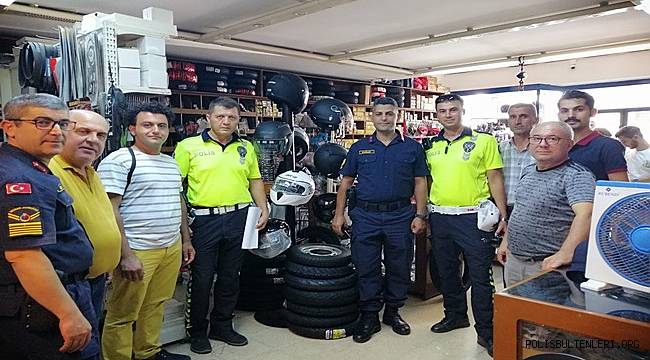  “Hayatıma Kastım Yok, Kaskım Var” Projesi Kapsamında Motosiklet ve Aksesuar Satışı Yapan Firmalar Denetlenerek Bilgilendirme Yapıldı 