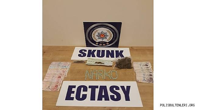  Narkotik Suçlarla Mücadele Şube Müdürlüğümüzce düzenlenen operasyonlarda bir şahıs yakalandı 