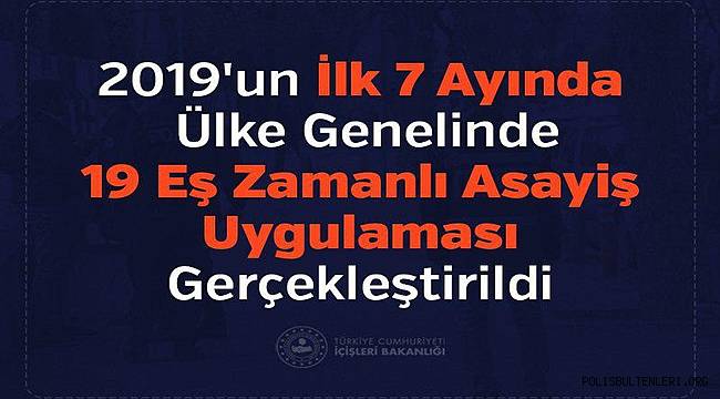 Ülke Genelinde 19 Eş Zamanlı Asayiş Uygulaması Gerçekleştirildi 