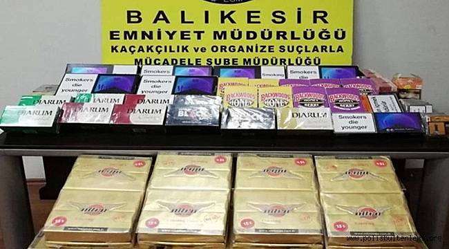 BALIKESİR POLİSİNDEN KAÇAK SİGARA OPERASYONU 