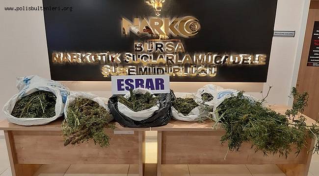 Bursa Narkotik Suçlarla Mücadele Şube Müdürlüğümüzce düzenlenen operasyonlarda bir şahıs yakalandı