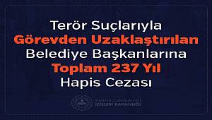 Terör Suçlarıyla Görevden Uzaklaştırılan Belediye Başkanlarına 237 Yıl Hapis Cezası 