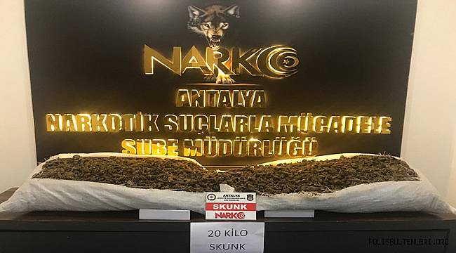 Yol Aramasında 20 Kilo Skunk Maddesi Ele Geçirildi 