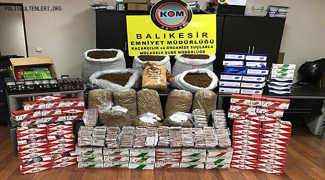 Balıkesir polisinden kaçak tütün operasyonu. 