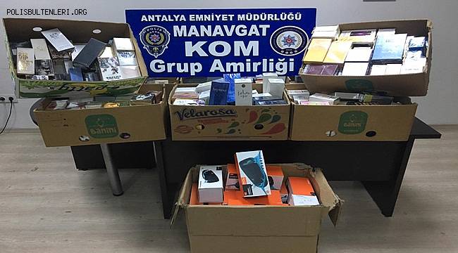 Manavgat İlçesinde Gümrük Kaçağı ve Sahte Malzemeler Ele Geçirildi 