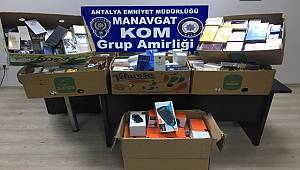 Manavgat İlçesinde Gümrük Kaçağı ve Sahte Malzemeler Ele Geçirildi 