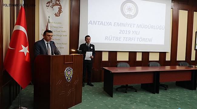 Antalya Emniyetinde Rütbe Terfi Töreni Düzenlendi 