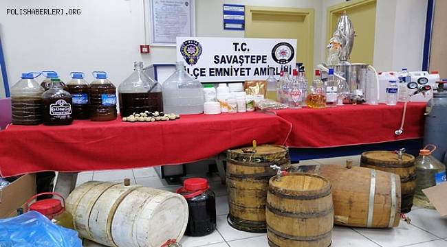 BAĞ EVİNDE KAÇAK İÇKİ OPERASYONU 