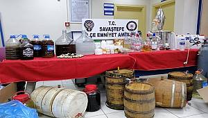 BAĞ EVİNDE KAÇAK İÇKİ OPERASYONU 