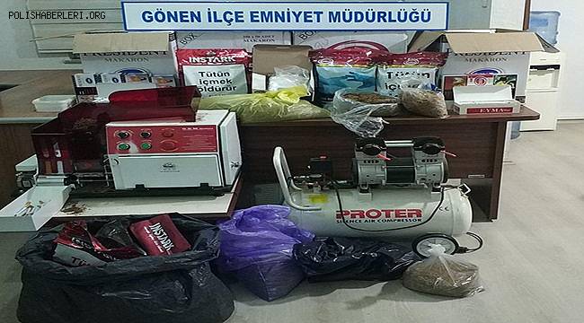 GÖNEN'DE KAÇAK TÜTÜN ELE GEÇİRİLDİ
