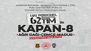 Ağrı-Kars-Iğdır İllerinde Kapan-8 Ağrı Dağı-Çemçe-Madur Operasyonu Başlatıldı 
