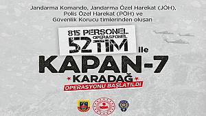 Siirt-Şırnak İlleri Ara Hattında KAPAN-7 KARADAĞ Operasyonu Başlatıldı 