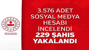 3.576 Adet Sosyal Medya Hesabı İncelendi 229 Şahıs Yakalandı 