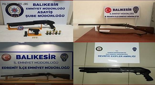 BALIKESİR'DE POLİS 5 SİLAH ELE GEÇİRDİ. 