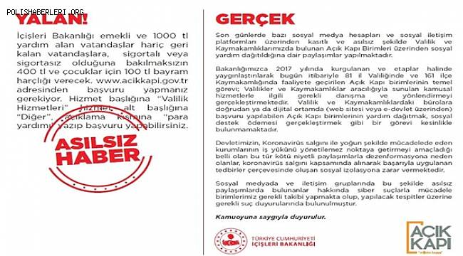 Yalan Haberlere İtibar Etmeyiniz 