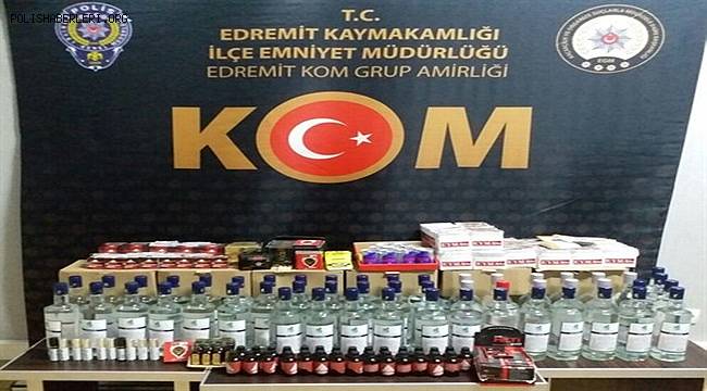 BALIKESİR'DE POLİSTEN KAÇAK TÜTÜN VE İÇKİ OPERASYONU !