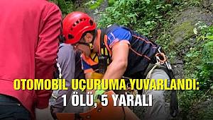 Otomobil uçuruma yuvarlandı: 1 ölü, 5 yaralı 