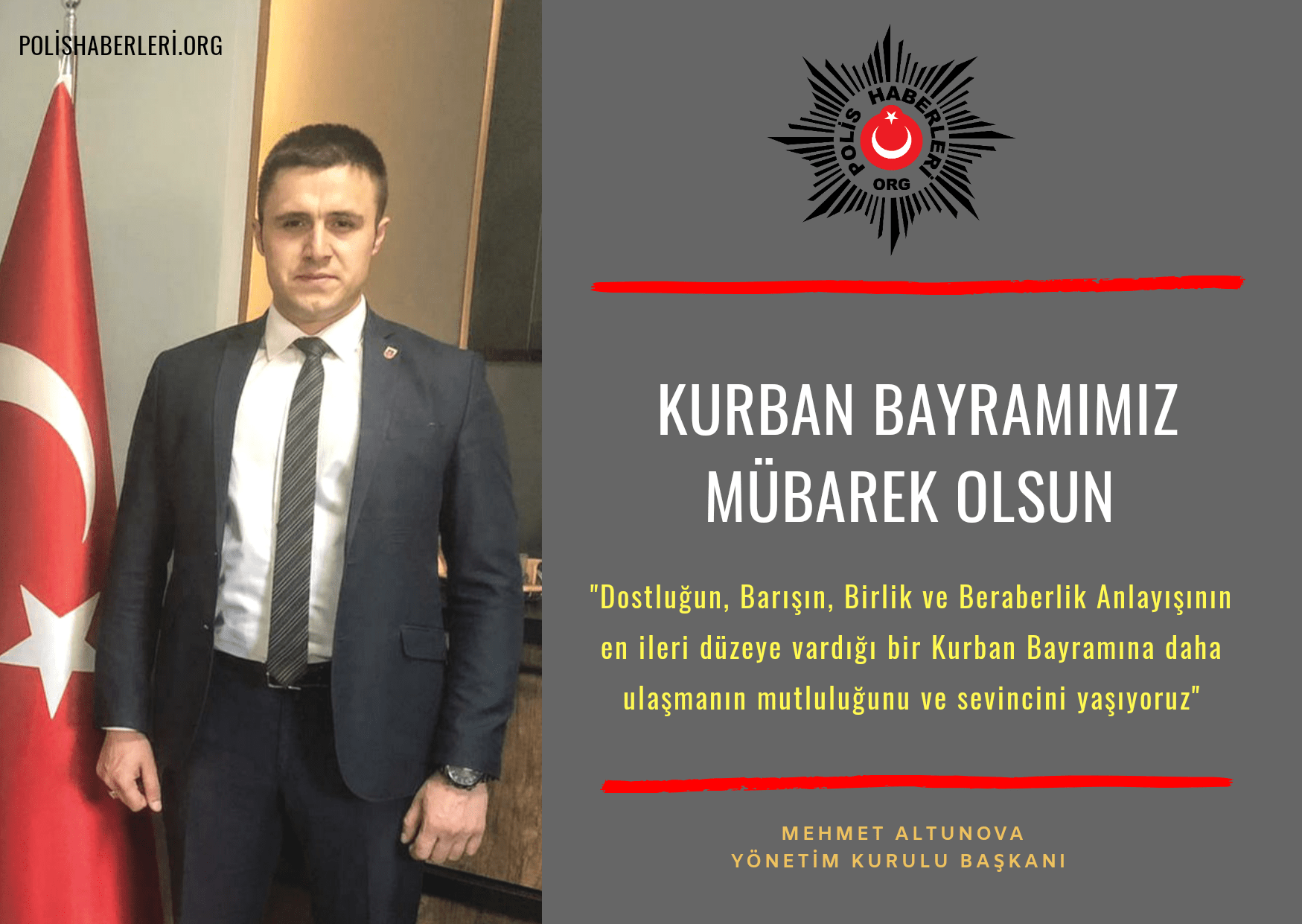 Polis Haberleri Başkanı Altunova'dan Kurban Bayramı Mesajı