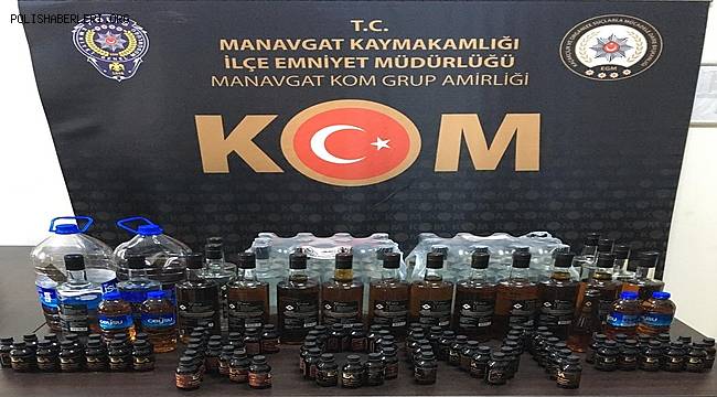 Manavgat İlçesinde Bir İşyerinde ve İşyeri Sahibinin İkametinde Sahte Alkol Ele Geçirildi 