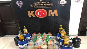 Mersin Polisi Apartman Dairesinde Sahte İçki Üreten Yabancı Uyruklu Şahsa Operasyon Düzenledi