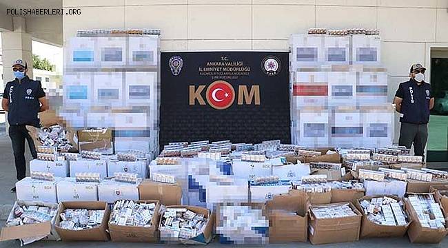 Ankara'da 57 bin paket kaçak sigara ele geçirildi 