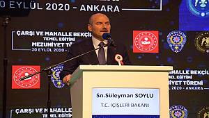 İçişleri Bakanımız Sayın Süleyman Soylu’nun katılımıyla 2020 Yılı Çarşı ve Mahalle Bekçiliği Temel Eğitimi Mezuniyet Töreni Gerçekleştirildi