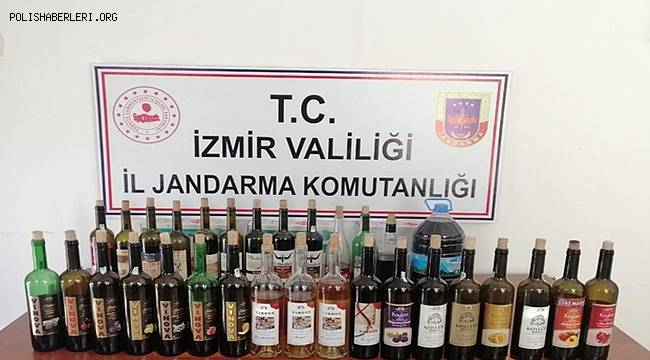 İzmir İl Jandarma Komutanlığı Kaçak İçkilere El Koydu 