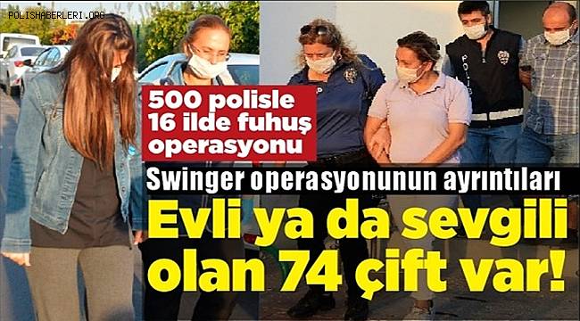 Adana merkezli 16 ilde Swinger Yöntemiyle Fuhuş Şebekesine 500 Polis Şafak Operasyonu düzenledi