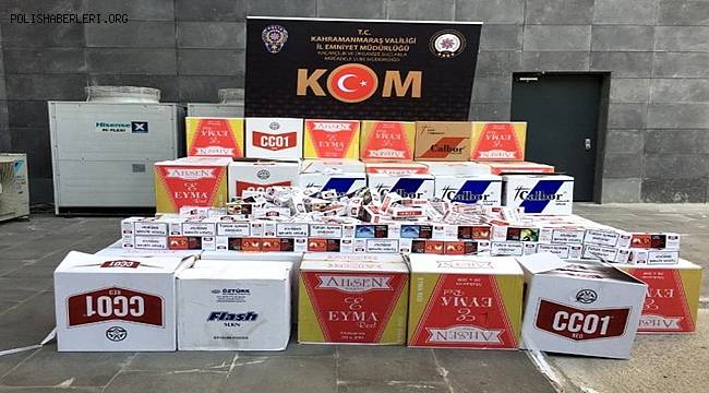 Kahramanmaraş'ta 350 bin TL'lik sigara makaronu ele geçirildi 