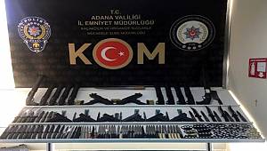 Adana Emniyet Müdürlüğü 20 bin bıçak, muşta, kılıç, kama ele geçirdi