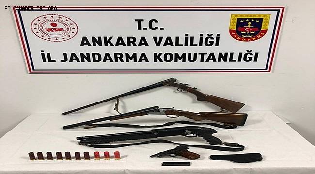 Ankara'da jandarma bir şüpheliyi 4 adet ruhsatsız silahla yakaladı 