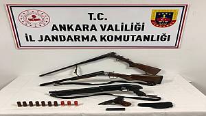 Ankara'da jandarma bir şüpheliyi 4 adet ruhsatsız silahla yakaladı 