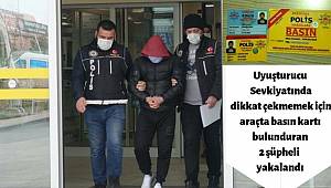 Konya'da Uyuşturucu sevkiyatında dikkat çekmemek için araçta dernek basın kartı bulunduran 2 şüpheli yakalandı