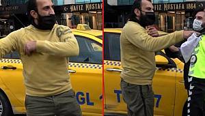 Taksim'de maske takmayan turist, kendisini uyaran polise saldırıp, gözaltına alındı