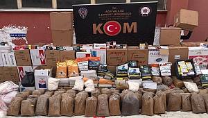 Ağrı'da 580 Kg Kıyılmış Tütün ve 360.000 Adet Boş Makaron Ele Geçirildi