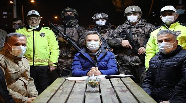 Vali Enver Ünlü, İl Emniyet Müdürü Aktaş ile birlikte yılbaşı tedbirlerini denetledi