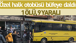 Gaziantep'te Özel halk otobüsü taksiyle çarpışıp büfeye daldı 1 kişi hayatını kaybetti 9 kişi yaralandı