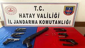 İskenderun'da bir İş yerinde 7 adet ruhsatsız silah ele geçirildi