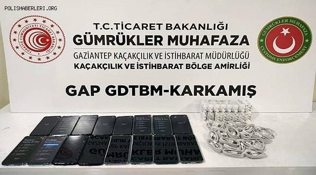 Karkamış'ta bin 200 paket kaçak sigara ve 16 adet cep telefonu ele geçirildi