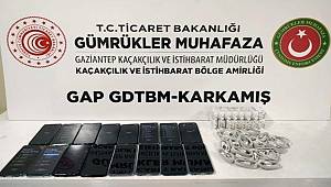 Karkamış'ta bin 200 paket kaçak sigara ve 16 adet cep telefonu ele geçirildi