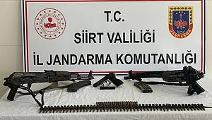 Siirt'te terör örgütü PKK'ya yönelik operasyonda silah ve mühimmat ele geçirildi 