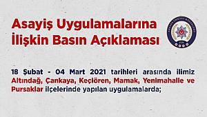 Ankara'daki son 2 haftalık asayiş olaylarında 304 kişi tutuklandı